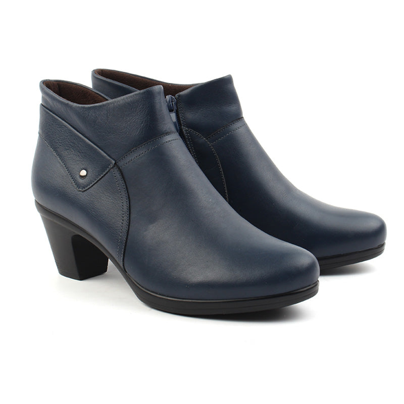 Chaussures Femme Bottines en Cuir, Couleur Bleu Marine / H111-84 / BEL CHOU'S