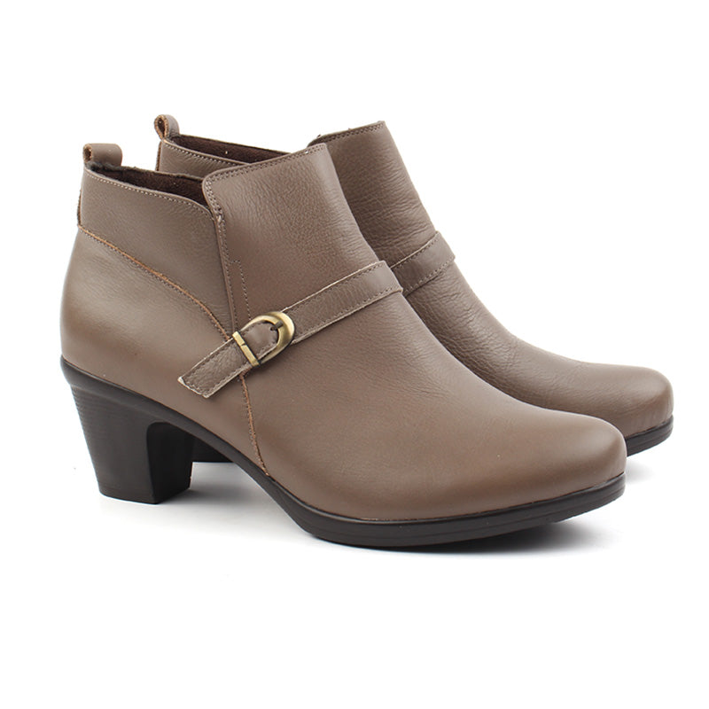 Chaussures Femme Bottines en Cuir, Couleur Camel / H112-66 / BEL CHOU'S