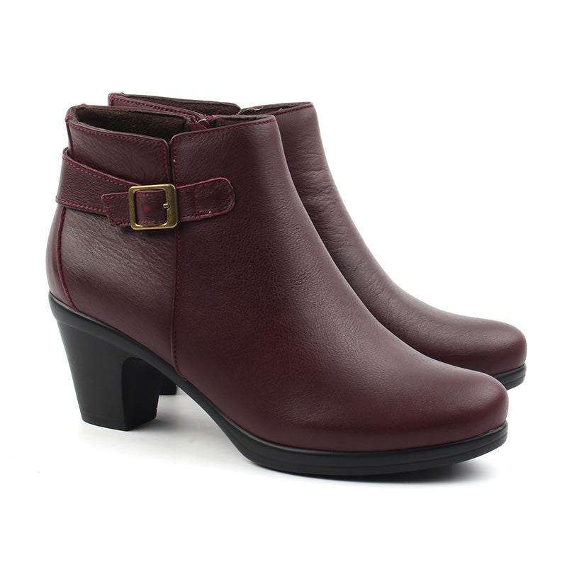 Chaussures Femme Bottines en Cuir, Couleur Bordeaux / H115-73 / BEL CHOU'S