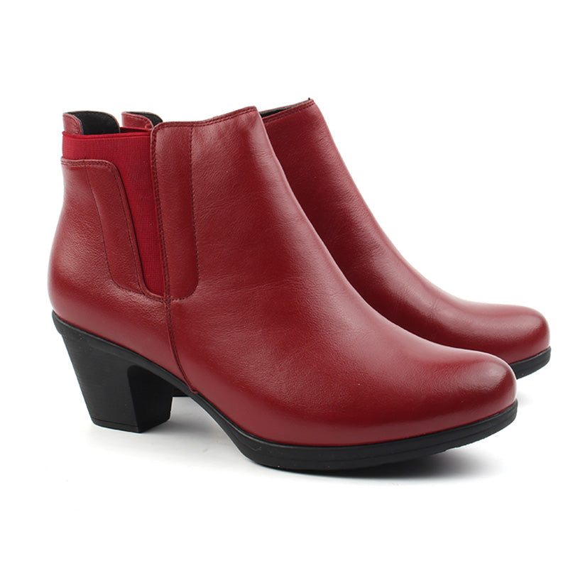 Chaussures Femme Bottines en Cuir, Couleur Rouge / H116-73 / BEL CHOU'S
