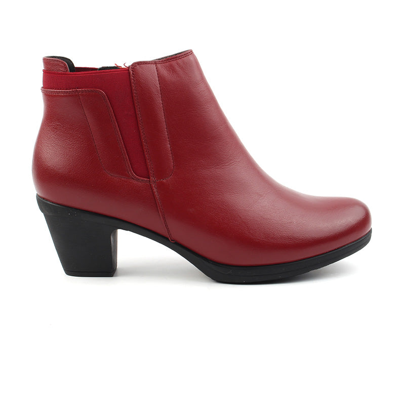 Chaussures Femme Bottines en Cuir, Couleur Rouge / H116-73 / BEL CHOU'S