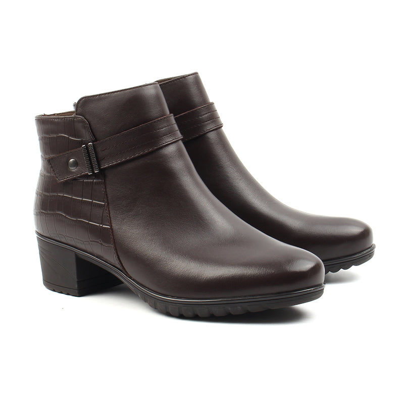 Chaussures Femme Bottines en Cuir, Couleur Brun / H122-62 / BEL CHOU'S
