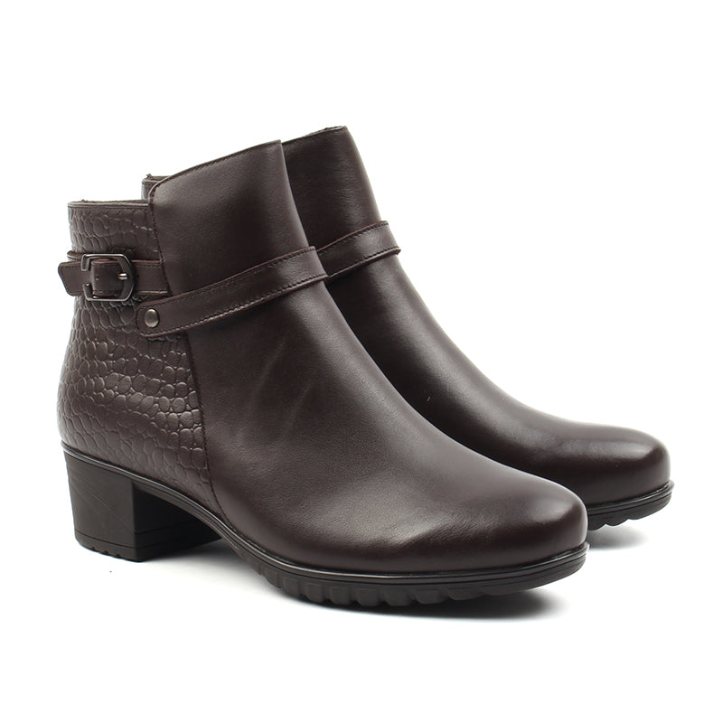 Chaussures Femme Bottines en Cuir, Couleur Brun / H123-62 / BEL CHOU'S