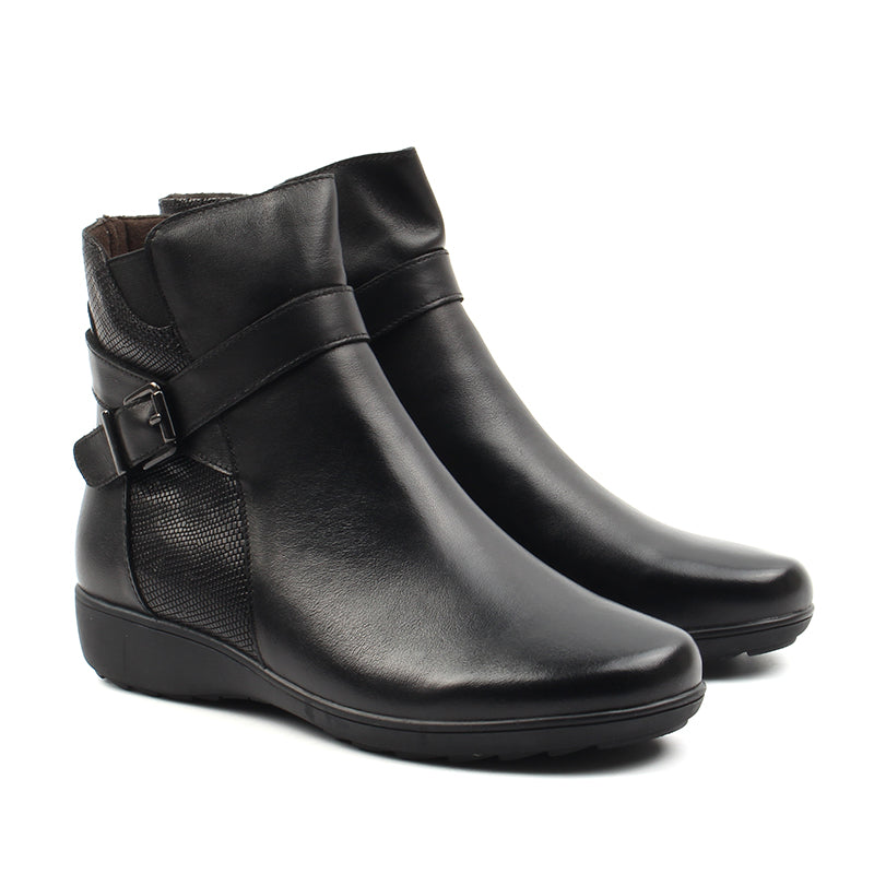 Chaussures Femme Bottines en Cuir, Couleur Noir / H124-51 / BEL CHOU'S