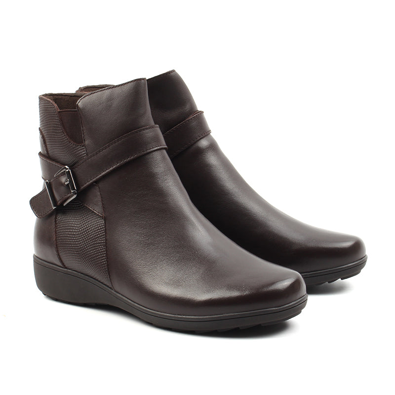 Chaussures Femme Bottines en Cuir, Couleur Brun / H124-62 / BEL CHOU'S