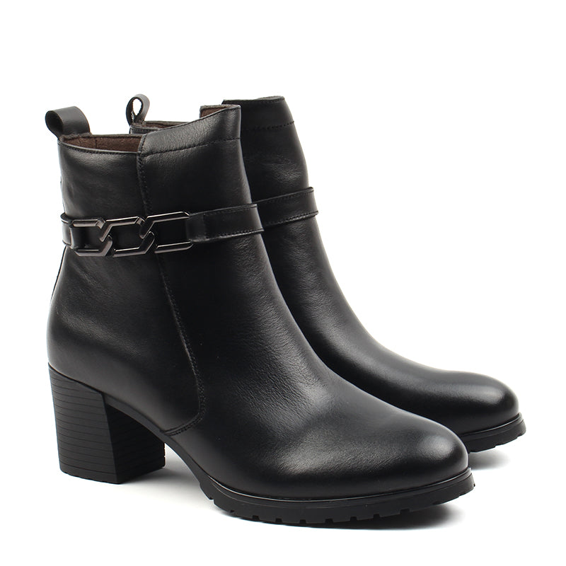 Chaussures Femme Bottines en Cuir, Couleur Noir / H127-51 / BEL CHOU'S