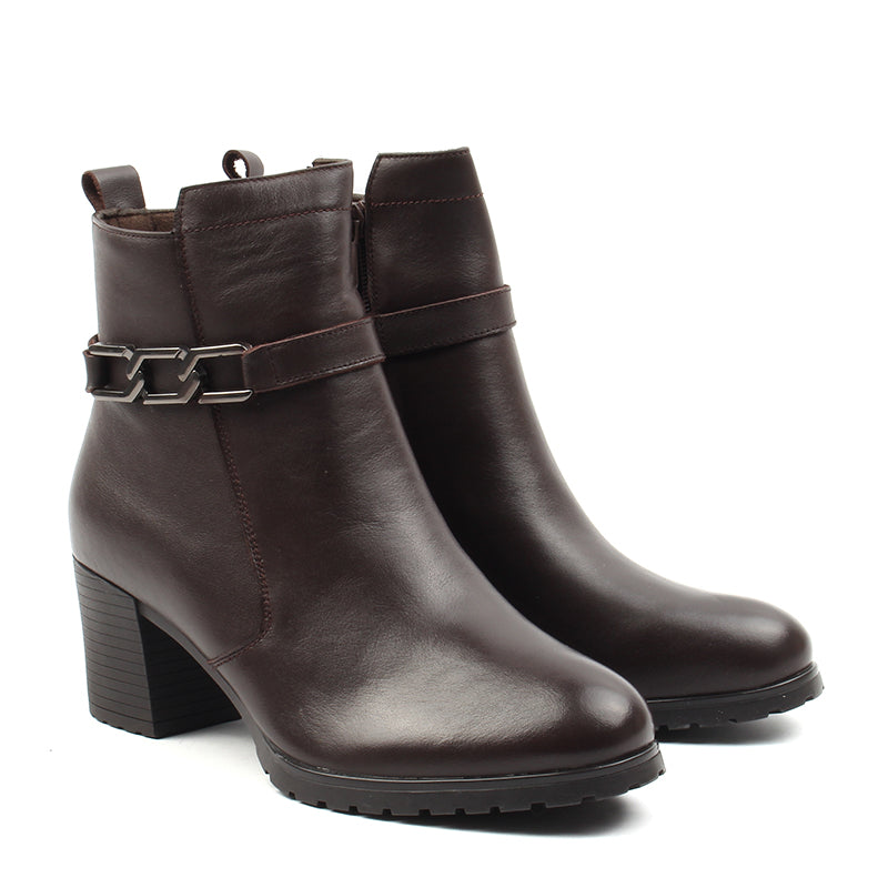 Chaussures Femme Bottines en Cuir, Couleur Brun / H127-62 / BEL CHOU'S