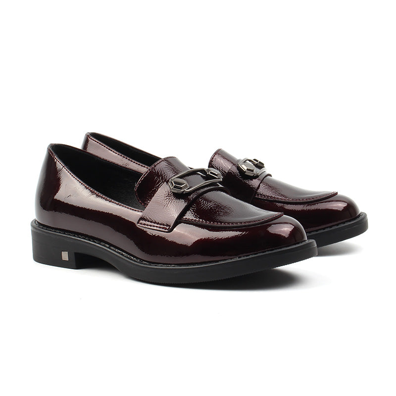 Chaussures Femme Mocassins, Couleur Vernis Bordeaux / L053-67 / MINIA