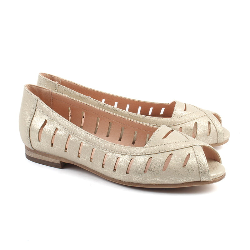 Chaussures Femme Ballerines, Couleur Or / L058-53 / MINIA