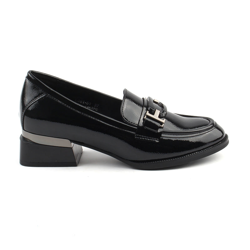 Chaussures Femme Mocassins, Couleur Vernis Noir / L061-51 / MINIA