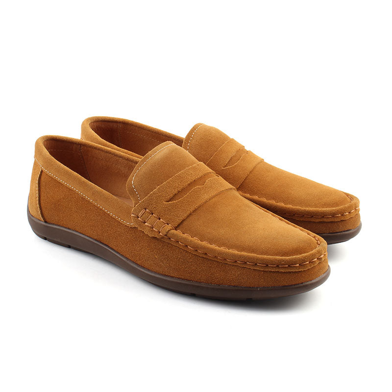 Chaussures Homme Mocassins & Drivers en Cuir, Couleur Camel / M013-66 / BEL CHOU'S