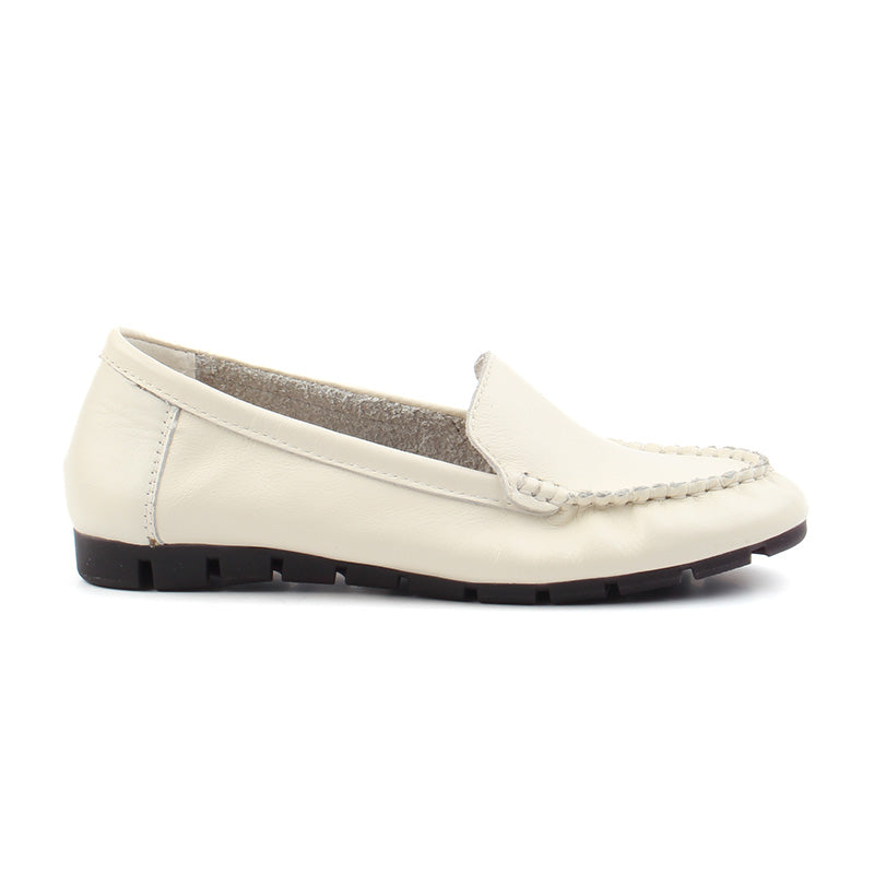 Chaussures Femme Mocassins en Cuir, Couleur Blanc / M022-99 / BEL CHOU'S
