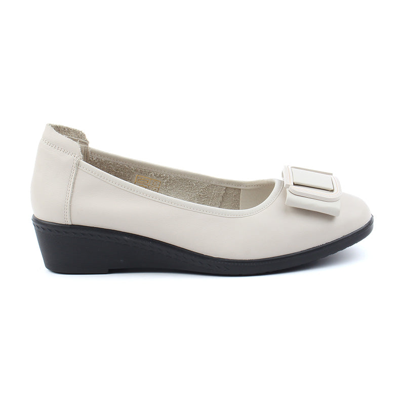 Chaussures Femme Ballerines en Cuir, Couleur Beige / N006-65 / BEL CHOU'S