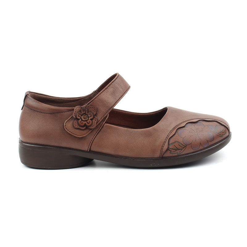 Chaussures Femme Ballerines en Cuir, Couleur Marron / N010-62 / BEL CHOU'S