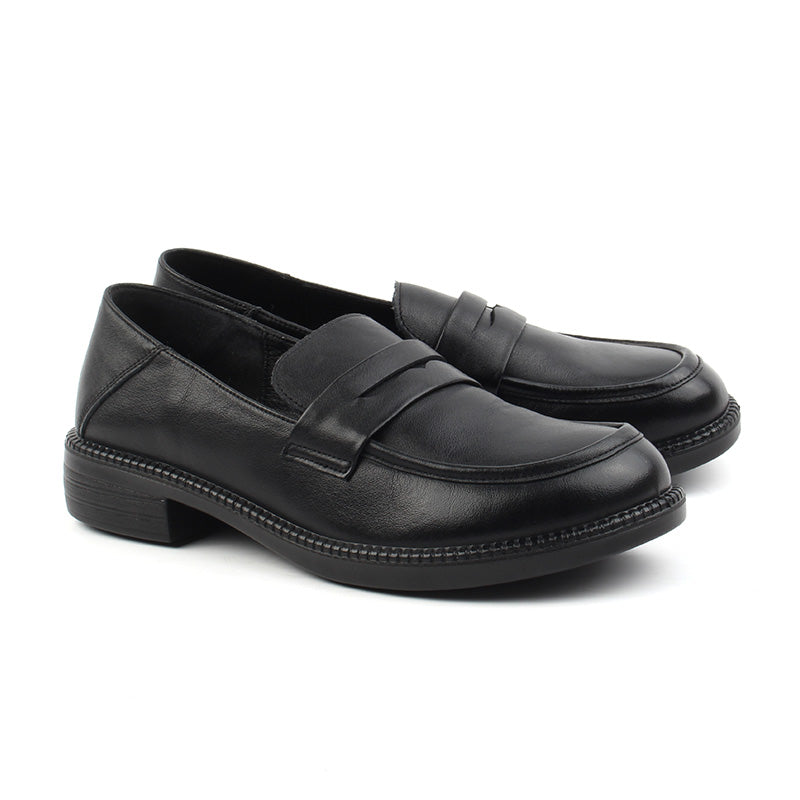 Chaussures Femme Mocassins en Cuir, Couleur Noir / N015-51 / BEL CHOU'S