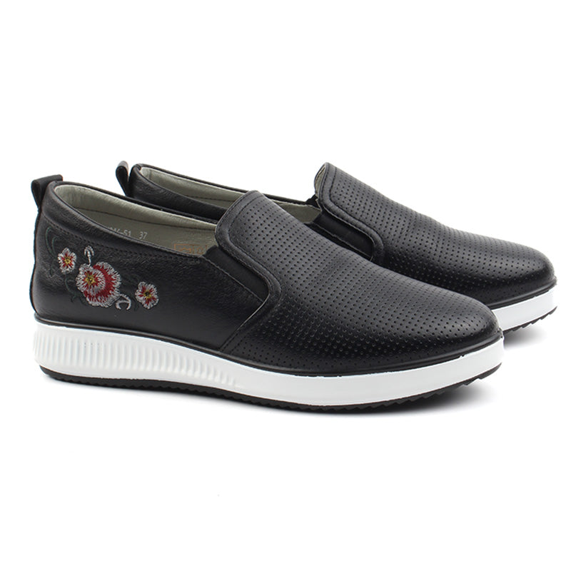 Chaussures Femme Derbies en Cuir, Couleur Noir / N016-51 / BEL CHOU'S