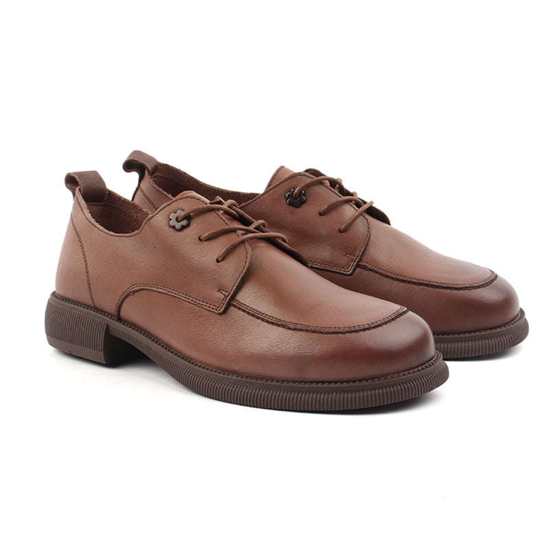 Chaussures Femme Derbies en Cuir, Couleur Marron / N017-62 / BEL CHOU'S