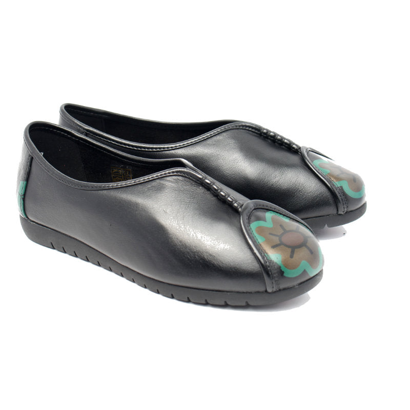 Chaussures Femme Ballerines en Cuir, Couleur Noir / N026-51 / BEL CHOU'S