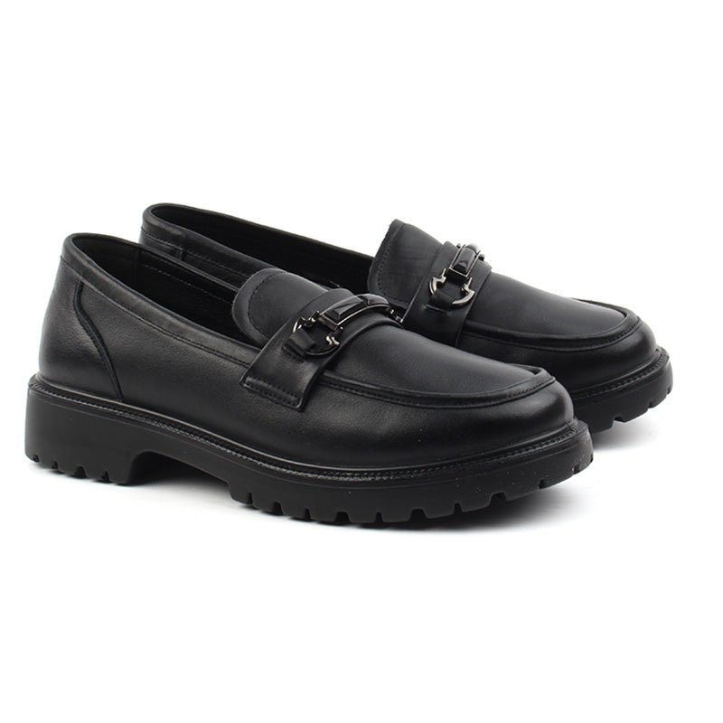 Chaussures Femme Mocassins en Cuir, Couleur Noir / N021-51 / BEL CHOU'S