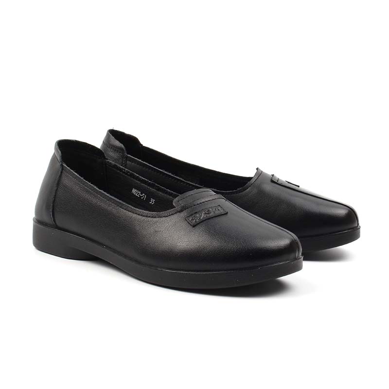 Chaussures Femme Ballerines en Cuir, Couleur Noir / N022-51 / BEL CHOU'S