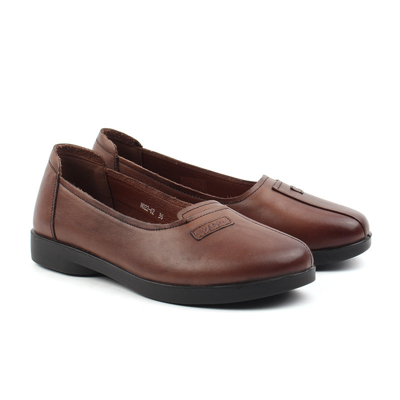 Chaussures Femme Ballerines en Cuir, Couleur Marron / N022-62 / BEL CHOU'S
