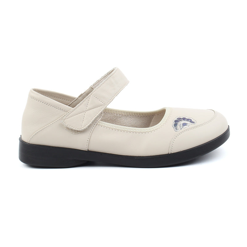 Chaussures Femme Ballerines en Cuir, Couleur Beige / N023-65 / BEL CHOU'S