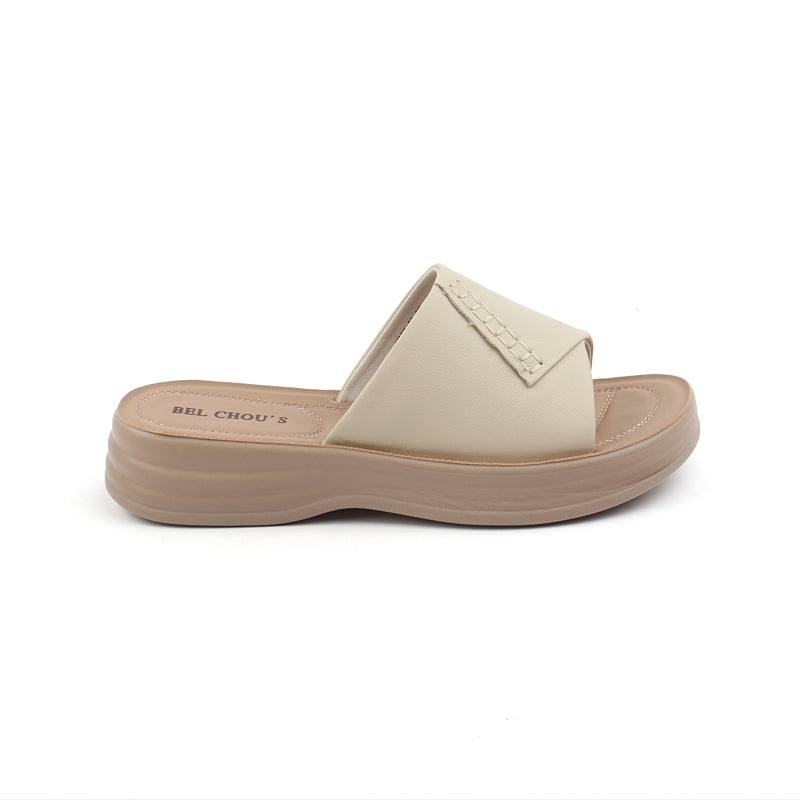 Chaussures Femme Sandales en Cuir, Couleur Beige / N032-88 / BEL CHOU'S
