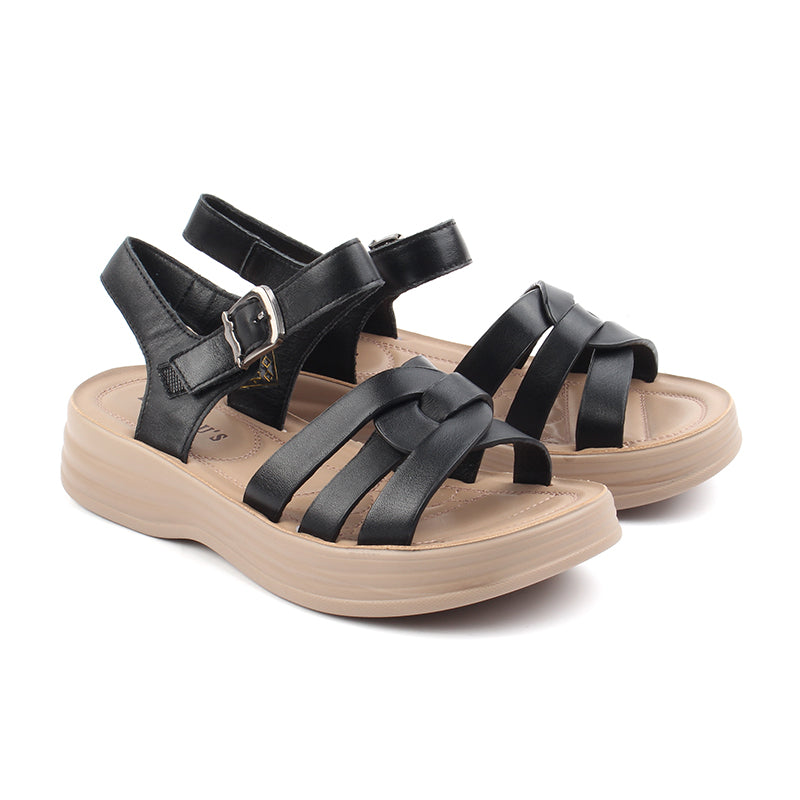 Chaussures Femme Sandales en Cuir, Couleur Noir / N033-51 / BEL CHOU'S