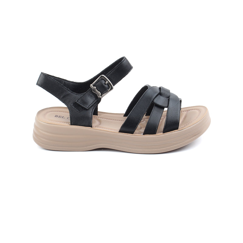 Chaussures Femme Sandales en Cuir, Couleur Noir / N033-51 / BEL CHOU'S