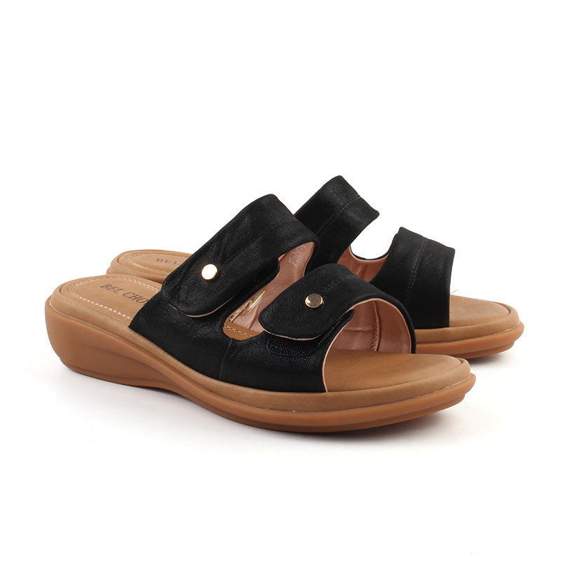 Chaussures Femme Derbies en Cuir, Couleur Daim Noir / N040-51 / BEL CHOU'S