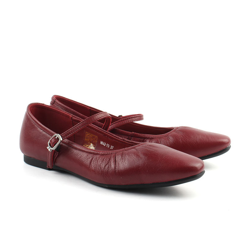 Chaussures Femme Derbies en Cuir, Couleur Bordeaux / N042-73 / BEL CHOU'S