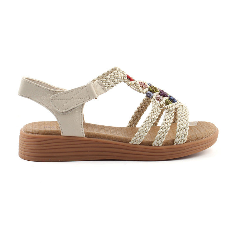 Chaussures Femme Sandales en Cuir, Couleur Crème / N045-99 / BEL CHOU'S