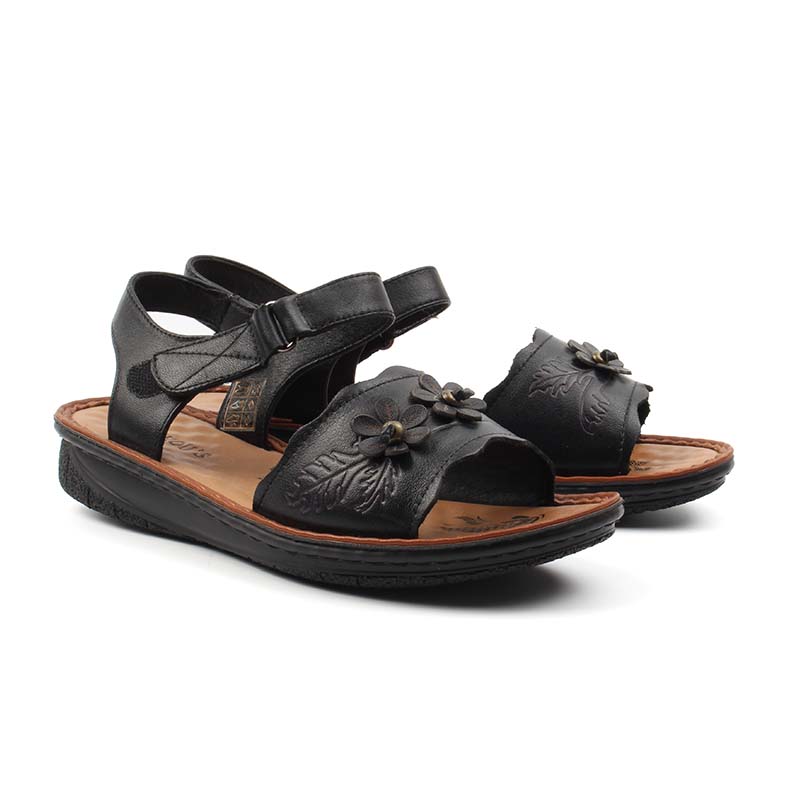 Chaussures Femme Sandales en Cuir, Couleur Noir / N050-51 / BEL CHOU'S