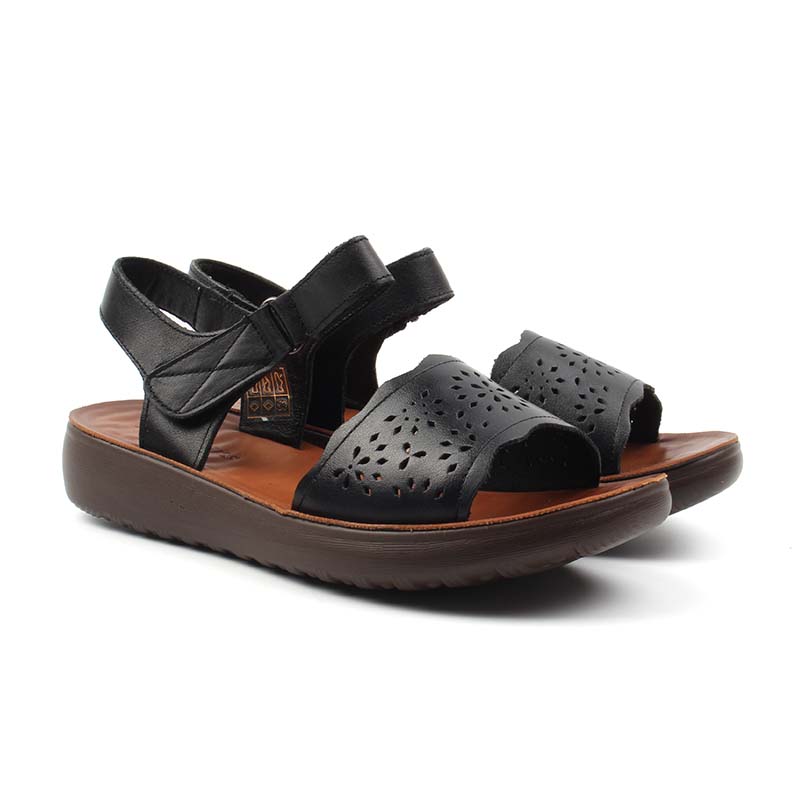 Chaussures Femme Sandales en Cuir, Couleur Noir / N051-51 / BEL CHOU'S
