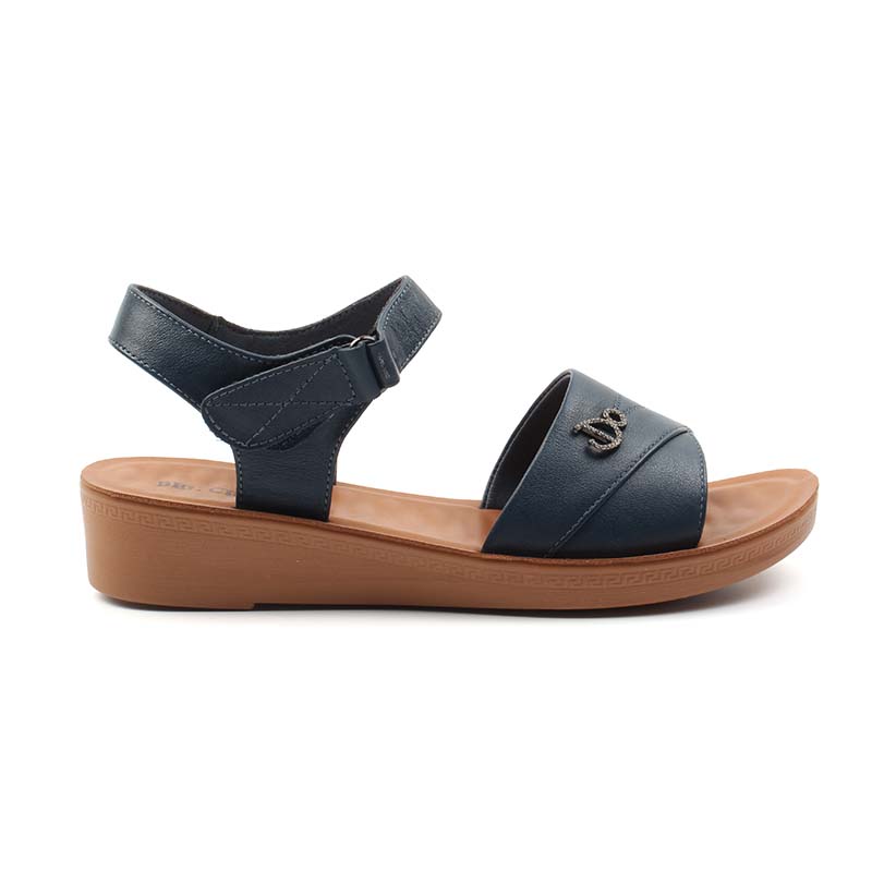 Chaussures Femme Sandales en Cuir, Couleur Bleu Marine / N052-84 / BEL CHOU'S