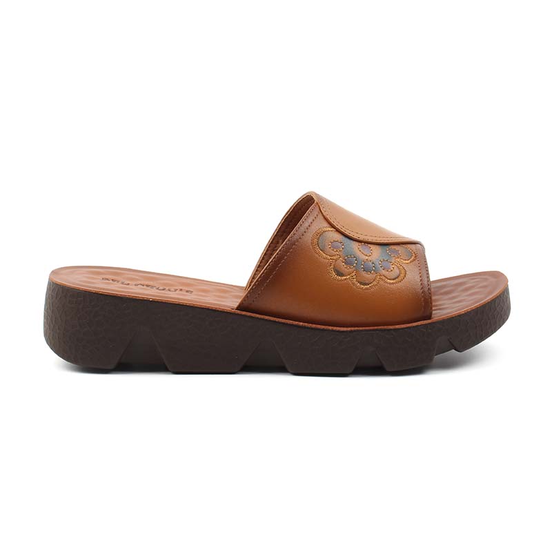 Chaussures Femme Sandales en Cuir, Couleur Camel / N058-66 / BEL CHOU'S
