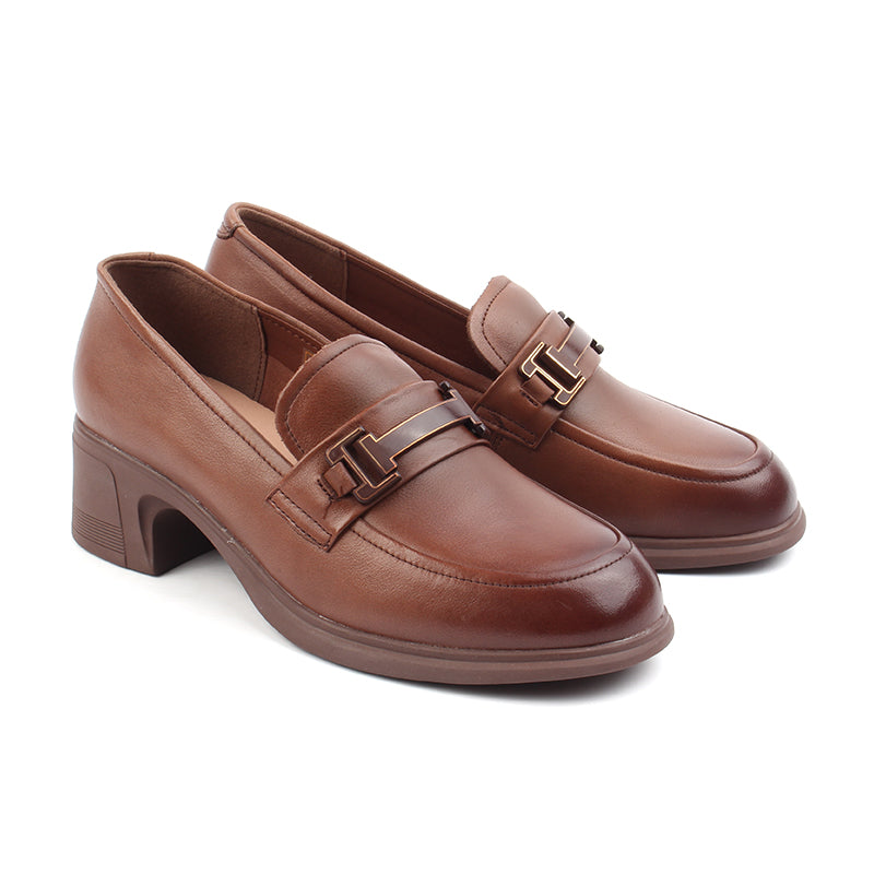 Chaussures Femme Mocassins en Cuir, Couleur Marron / N063-62 / BEL CHOU'S