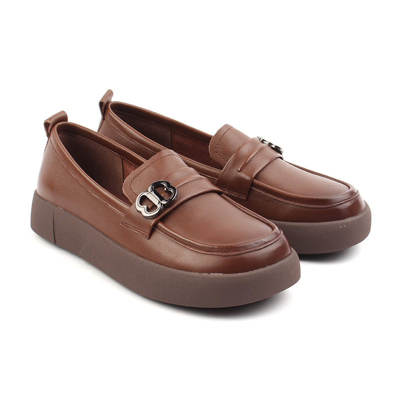 Chaussures Femme Mocassins en Cuir, Couleur Marron / N072-62 / BEL CHOU'S