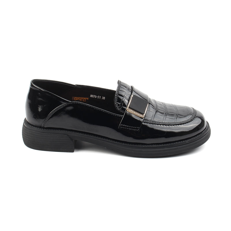 Chaussures Femme Mocassins en Cuir, Couleur Noir / N076-51 / BEL CHOU'S