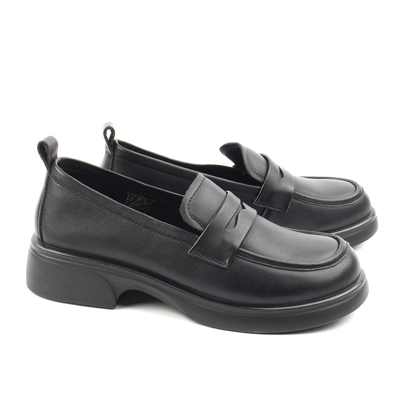 Chaussures Femme Mocassins en Cuir, Couleur Noir / N078-51 / BEL CHOU'S