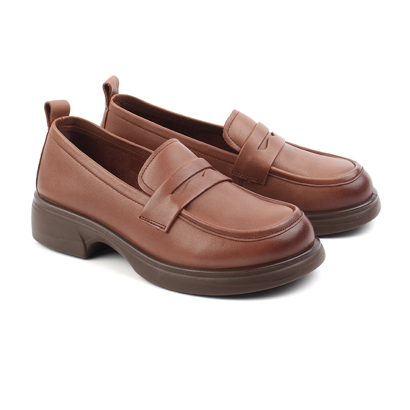 Chaussures Femme Mocassins en Cuir, Couleur Marron / N078-62 / BEL CHOU'S