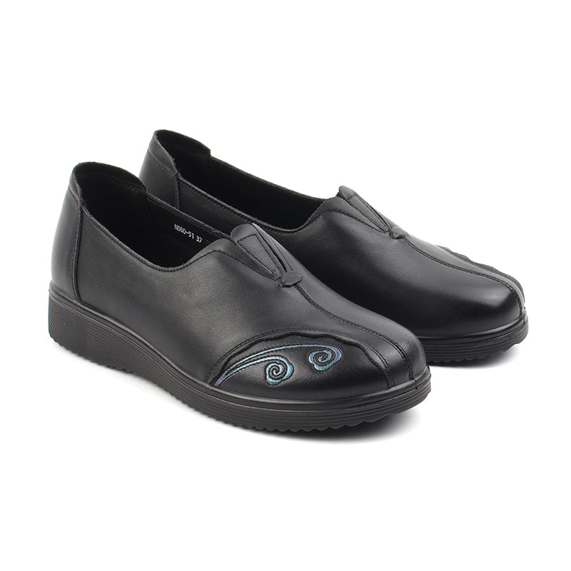 Chaussures Femme Mocassins en Cuir, Couleur Noir / N080-51 / BEL CHOU'S