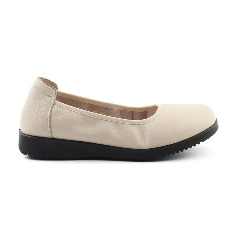 Chaussures Femme Ballerines en Cuir, Couleur Beige / N083-65 / BEL CHOU'S