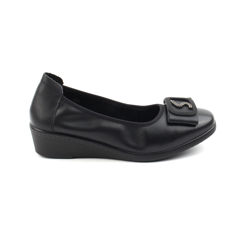 Chaussures Femme Ballerines en Cuir, Couleur Noir / N084-51 / BEL CHOU'S