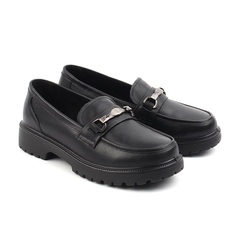 Chaussures Femme Mocassins en Cuir, Couleur Noir / N085-51 / BEL CHOU'S