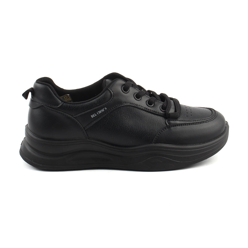 Chaussures Femme Sneakers en Cuir, Couleur Noir / N088-51 / BEL CHOU'S