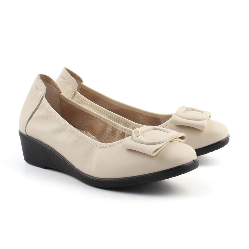 Chaussures Femme Derbies en Cuir, Couleur Crème / N089-88 / BEL CHOU'S