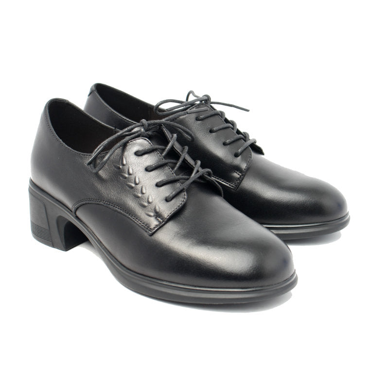 Chaussures Femme Derbies en Cuir, Couleur Noir / N064-51 / BEL CHOU'S
