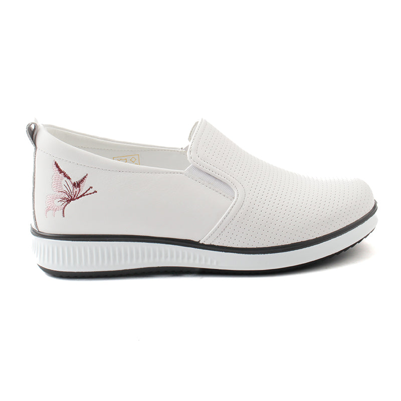 Chaussures Femme Sneakers en Cuir, Couleur Blanc / N090-99 / BEL CHOU'S