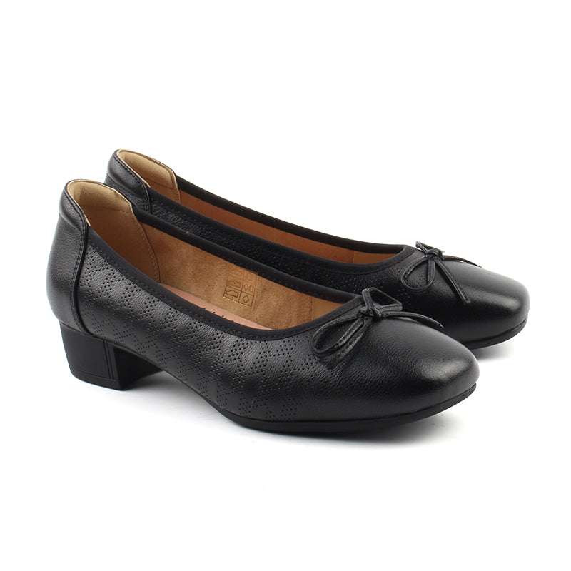 Chaussures Femme Ballerines en Cuir, Couleur Noir / N091-51 / BEL CHOU'S